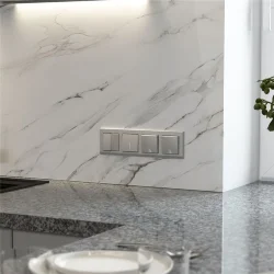 Выключатель двухклавишный (серебряный матовый W1120065