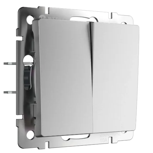 Выключатель двухклавишный (серебряный матовый W1120065 - фото 2