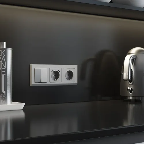 Выключатель двухклавишный (серебряный матовый W1120065 - фото 3