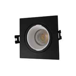 Встраиваемый светильник, IP 20, 10 Вт, GU5.3, LED, черный/белый, пластик, Denkirs DK3071-BK+WH