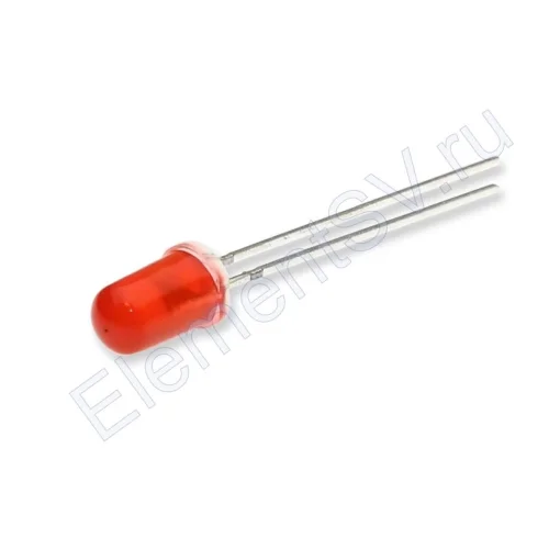 Светодиод ICL-5mm LE70 (red, 2000-3000 mcd, diffuse) - фото.