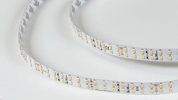 Светодиодная лента ПРО 2835, 196 LED/м, 20 Вт/м, 24В, IP20, Цвет: Теплый белый, SWG2P196-24-20-WW-20. Фото 2