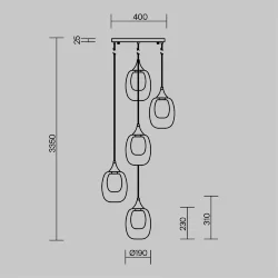 Подвесной светильник Aura E14х5 (Латунь)