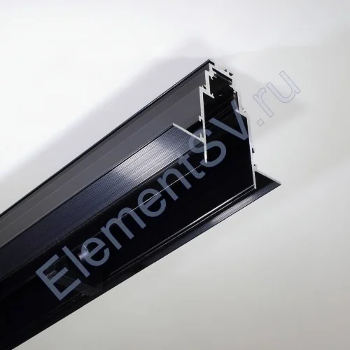 Трек для магнитных светильников 1,5м R35 MX5 (встраиваемый, черный) - фото.