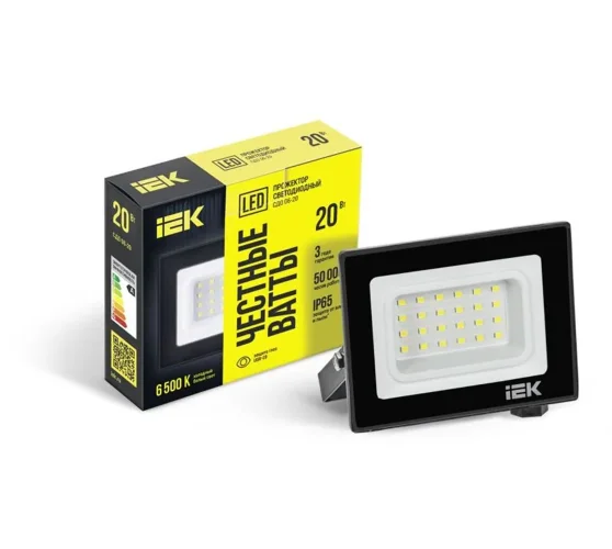 Прожектор светодиодный СДО 06-20 6500К IP65 черн. IEK LPDO601-20-65-K02 - фото