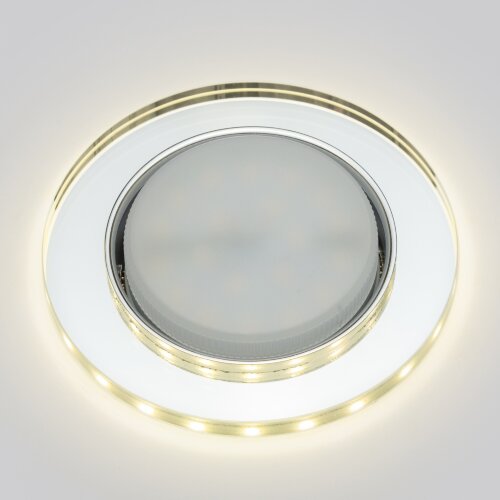 DLS-L159 GX53 CHROME-GLASSY Светильник декоративный встраиваемый, серия Luciole, Без лампы, цоколь GX53, Доп, светодиодная подсветка 4Вт, Металл-стекло, Хром-зеркальный - фото 2