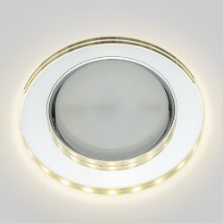 DLS-L159 GX53 CHROME-GLASSY Светильник декоративный встраиваемый, серия Luciole, Без лампы, цоколь GX53, Доп, светодиодная подсветка 4Вт, Металл-стекло, Хром-зеркальный