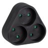 S-ES3-16F BLACK Разветвитель сетевой, б-з, 3 гнезда, 16А, 3500Вт, Черный - фото 2