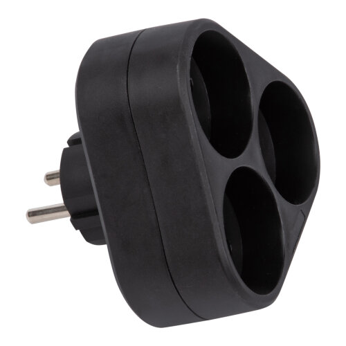 S-ES3-16F BLACK Разветвитель сетевой, б-з, 3 гнезда, 16А, 3500Вт, Черный - фото 4