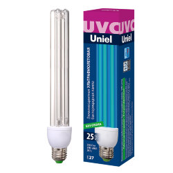 ESL-PLD-25-UVCB-E27-CL Лампа ультрафиолетовая бактерицидная, Спектр UVC 253.7нм
