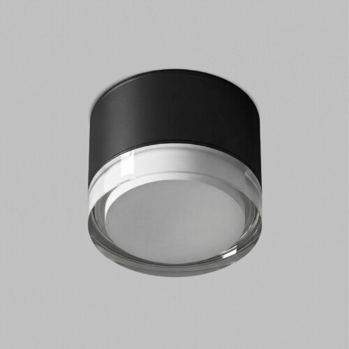 Накладной влагостойкий светильник AQUA, GX53, до 15 Вт, LED, IP44, черный, алюминий, акрил. Фото 2