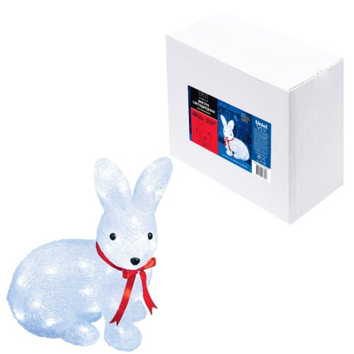 ULD-M2732-040/STA WHITE IP20 RABBIT-1 Фигура светодиодная «Зайчик», 40 светодиодов, размер 27*15*32 см, цвет свечения-белый, IP20. - фото