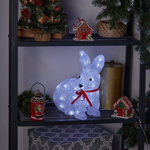 ULD-M2732-040-STA WHITE IP20 RABBIT-1 Фигура светодиодная Зайчик, 40 светодиодов, размер 27x15x32 см, цвет свечения-белый, IP20. - фото 4