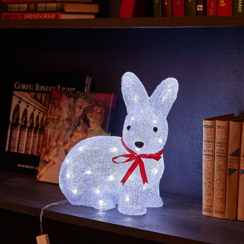 ULD-M2732-040-STA WHITE IP20 RABBIT-1 Фигура светодиодная Зайчик, 40 светодиодов, размер 27x15x32 см, цвет свечения-белый, IP20. - фото 6