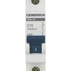 Выключатель автоматический модульный 1п C 16А 4.5кА ВА47-29 GENERICA MVA25-1-016-C