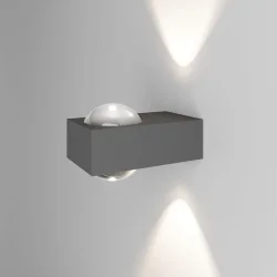 Уличный настенный светильник со светодиодами Lenses серый 35191/W (070452)