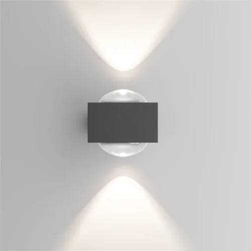 Уличный настенный светильник со светодиодами Lenses серый 35191/W - фото 2