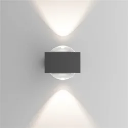 Уличный настенный светильник со светодиодами Lenses серый 35191/W (070452)