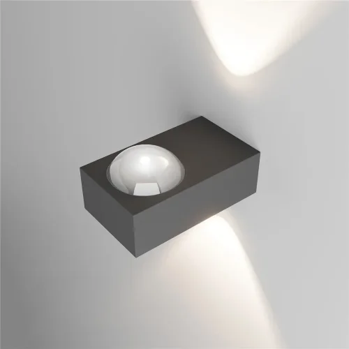 Уличный настенный светильник со светодиодами Lenses серый 35191/W - фото 3