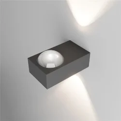 Уличный настенный светильник со светодиодами Lenses серый 35191/W (070452)