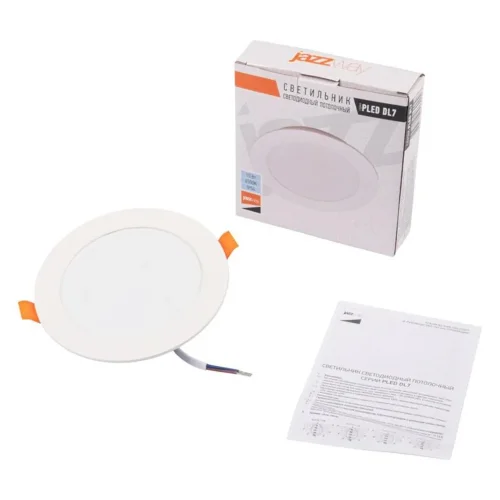 Светильник светодиодный PLED DL7 10Вт 6500К IP54 850лм WH встраив. бел. Pro JazzWay 5069046 - фото 4