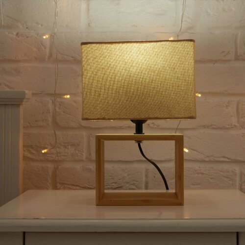 UML-B401 E27 LIGHT GREY-WOOD Светильник настольный декоративный под лампу Е27, 40W, Механический выключатель, Светло-серый - фото 9