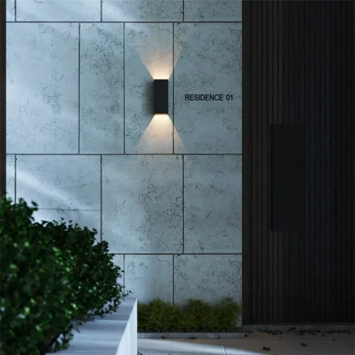 Настенный светильник Драп / Drape 3000K 10Вт IP 65 (Черный) O525WL-L10B3K - фото 9