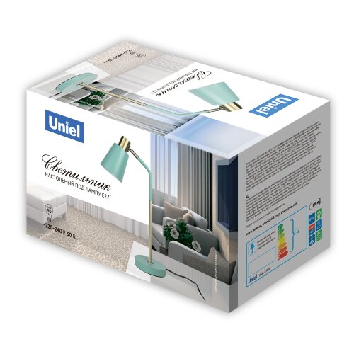 UML-B700 E27 WHITE Светильник настольный, 40W, Цоколь Е27, Механический выключатель, Белый - фото 14