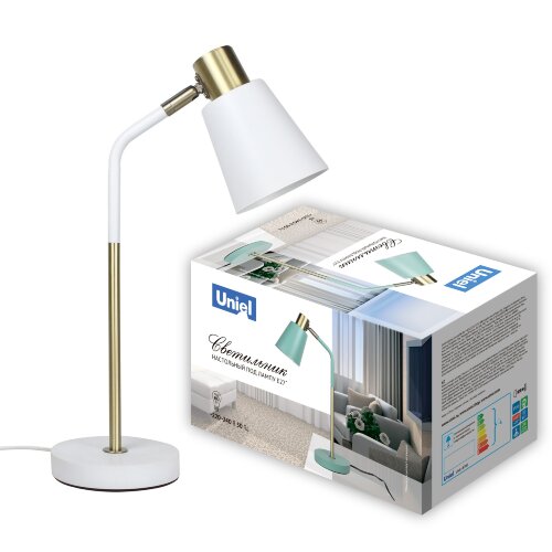 UML-B700 E27 WHITE Светильник настольный, 40W, Цоколь Е27, Механический выключатель, Белый - фото 15