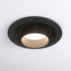 Встраиваемый светодиодный светильник с регулировкой угла освещения 9920 LED 15W 4200K черный (052478)