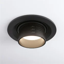 Встраиваемый светодиодный светильник с регулировкой угла освещения 9920 LED 15W 4200K черный (052478)