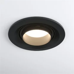 Встраиваемый светодиодный светильник с регулировкой угла освещения 9920 LED 15W 4200K черный (052478)