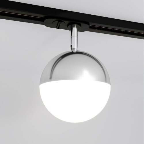 Трековый светодиодный светильник для однофазного шинопровода Glob GX53 Хром - Фото 3