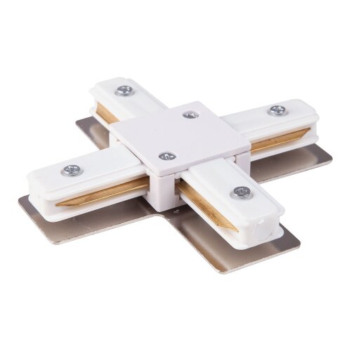 Коннектор X-образный для однофазного шинопровода белый - фото 1