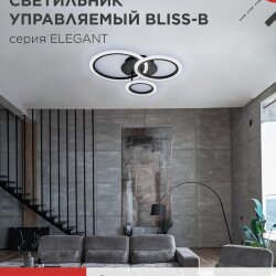 Люстра светодиодная ELEGANT BLISS-B 60Вт 230В 3000-6500K 4700Лм 508х390х120мм c пультом ДУ черный IN HOME