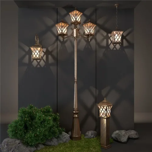 Уличный светильник на столбе Cassiopeya F/3 черное золото IP44 Cassiopeya F/3 черное золото - фото 2