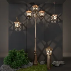 Уличный светильник на столбе Cassiopeya F/3 черное золото IP44 Cassiopeya F/3 черное золото (025298)