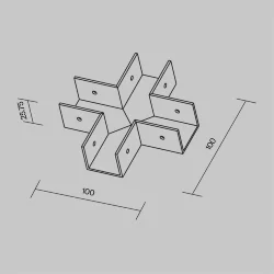 Коннектор X-образный для профиля Elasity IP (Белый) O-TR001-CC-W