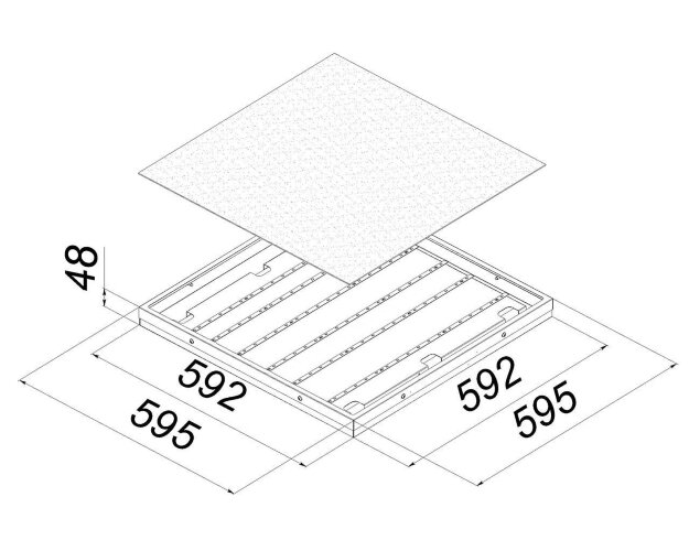Подвесной офисный светодиодный светильник Армстронг 60 Вт IP54 595x595x48 мм 6000К Опал - фото 2