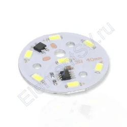 Светодиодная матрица 5730, 7 led, 220V, 3W, Ф40mm, D160, white