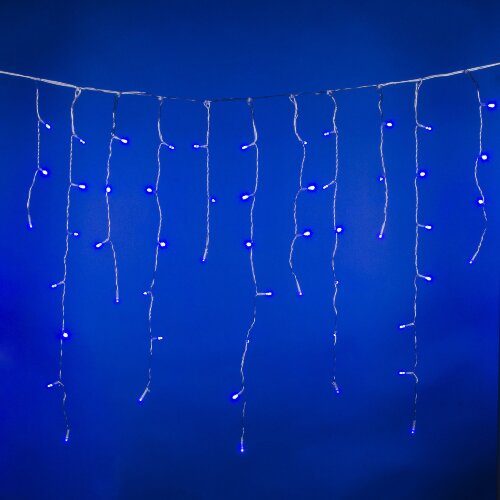 ULD-B6007-200-STK BLUE IP44 Бахрома светодиодная со статическим свечением, 6м, Соединяемая, 200 светодиодов, Синий свет, Провод прозрачный - фото 2