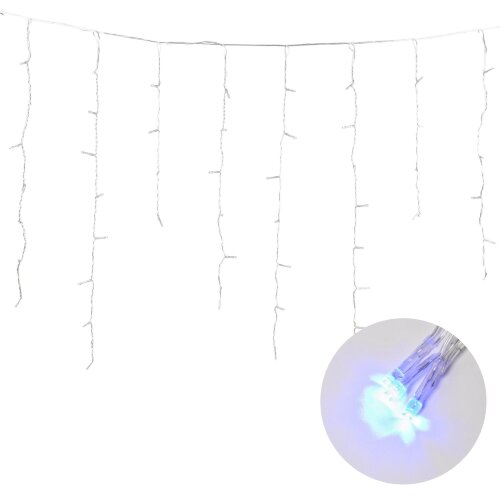 ULD-B6007-200-STK BLUE IP44 Бахрома светодиодная со статическим свечением, 6м, Соединяемая, 200 светодиодов, Синий свет, Провод прозрачный - фото 5