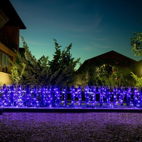 ULD-B6007-200-STK BLUE IP44 Бахрома светодиодная со статическим свечением, 6м, Соединяемая, 200 светодиодов, Синий свет, Провод прозрачный - фото 10