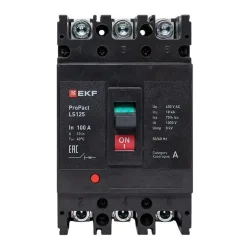 Выключатель автоматический LS125 18кА 3P 100А ProPact EKF mccb-125-18-3-100-ls