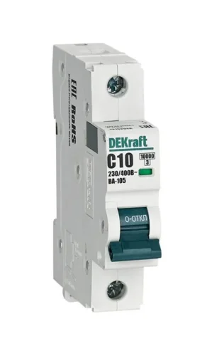 Выключатель автоматический модульный 1п C 10А 10кА ВА-105 DEKraft 13152DEK - фото
