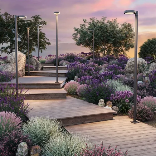 Парковый светильник Dion 3000К 50Вт IP 65 (Графит) - фото 9