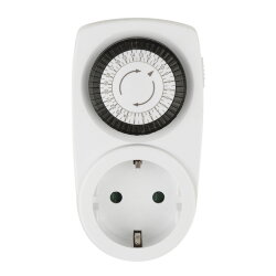 UST-M10 WHITE Таймер механический с розеткой, 220В, 12-24ч, 3500Вт