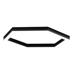 Светильник Шестигранник S50 (RAL9005/411*6mm/LT70 — 4K/52W)