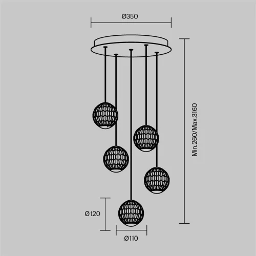 Подвесной светильник Sapphire 3000К 30Вт (Латунь) - фото 4