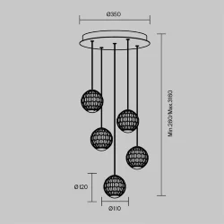 Подвесной светильник Sapphire 3000К 30Вт (Латунь)